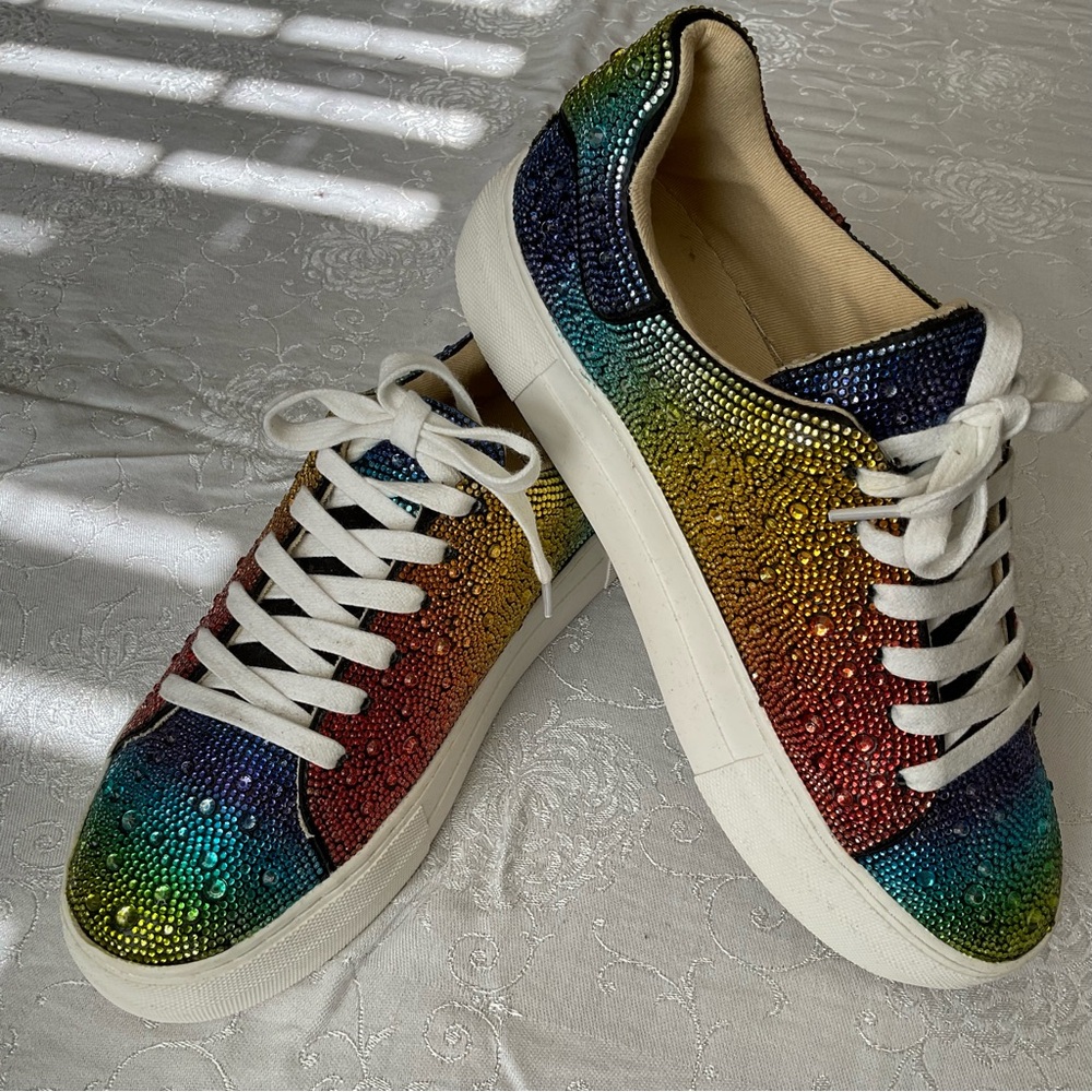 Betsey Johnson Crystal Sneakers Sz 6.5